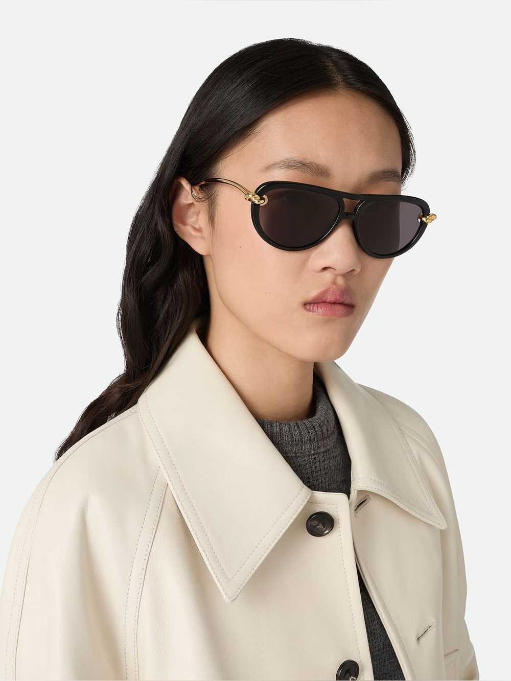 Black Frame Sunglasses with Gold Accents